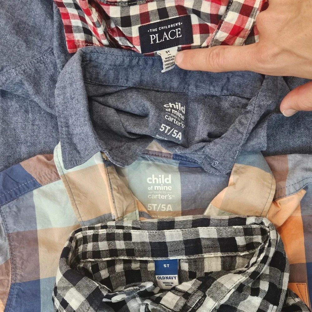 Old Navy Carters Kids Clothing Lot of 17 Boys Size 5T Plaid Shirts Pants Shorts